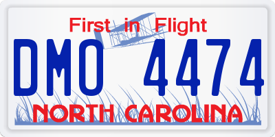 NC license plate DMO4474