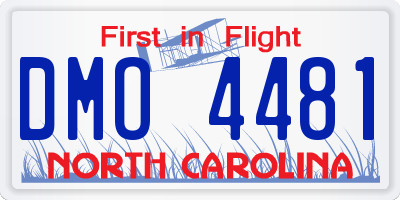 NC license plate DMO4481