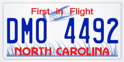 NC license plate DMO4492