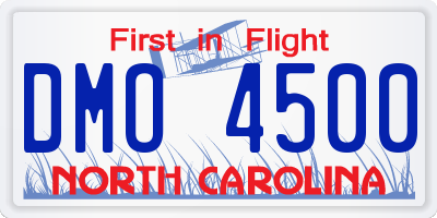 NC license plate DMO4500
