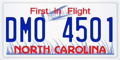 NC license plate DMO4501