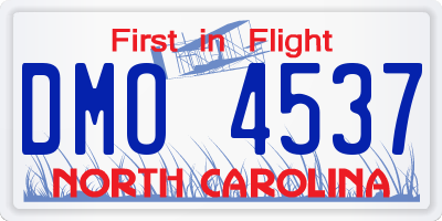 NC license plate DMO4537