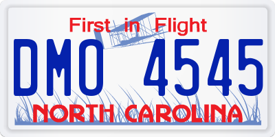 NC license plate DMO4545