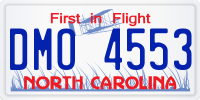 NC license plate DMO4553
