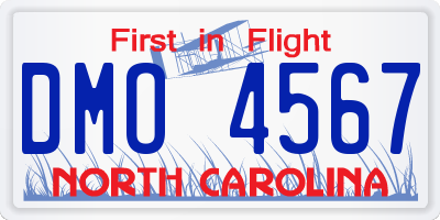 NC license plate DMO4567
