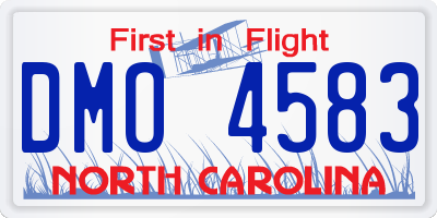 NC license plate DMO4583