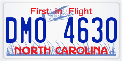 NC license plate DMO4630