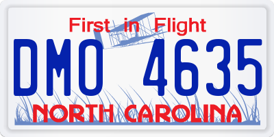 NC license plate DMO4635