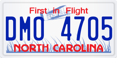NC license plate DMO4705