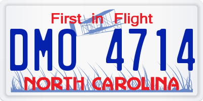 NC license plate DMO4714