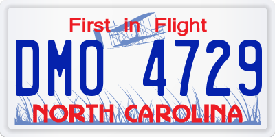NC license plate DMO4729