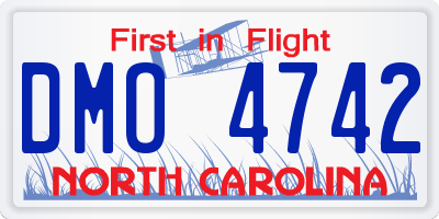 NC license plate DMO4742