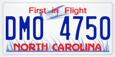 NC license plate DMO4750