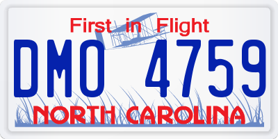 NC license plate DMO4759