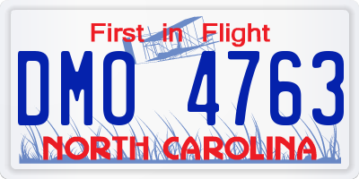 NC license plate DMO4763