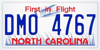NC license plate DMO4767