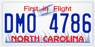 NC license plate DMO4786