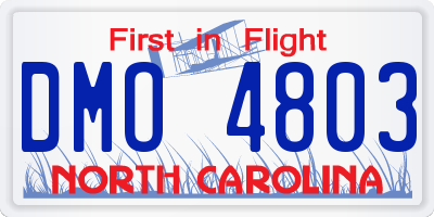 NC license plate DMO4803