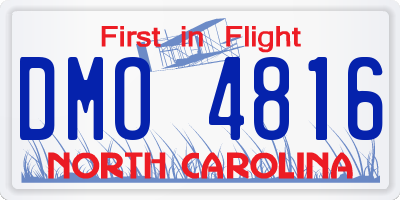 NC license plate DMO4816