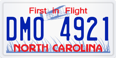 NC license plate DMO4921
