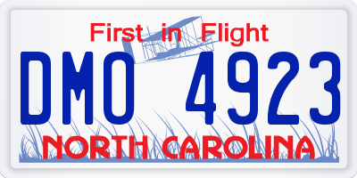 NC license plate DMO4923