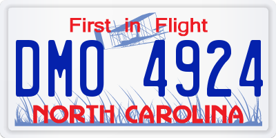 NC license plate DMO4924
