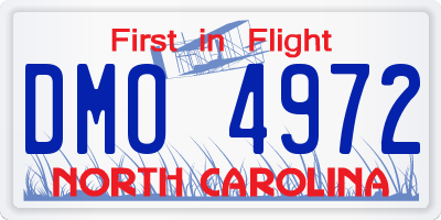 NC license plate DMO4972