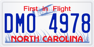 NC license plate DMO4978
