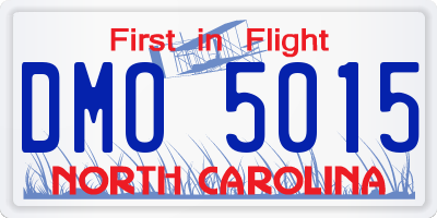 NC license plate DMO5015