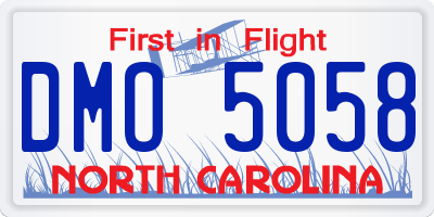 NC license plate DMO5058