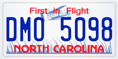 NC license plate DMO5098