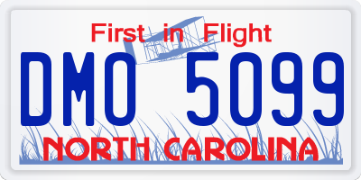 NC license plate DMO5099