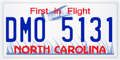 NC license plate DMO5131