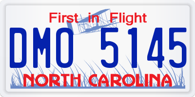 NC license plate DMO5145