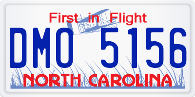 NC license plate DMO5156