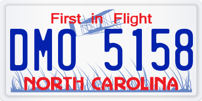 NC license plate DMO5158