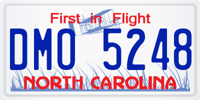 NC license plate DMO5248
