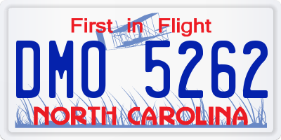 NC license plate DMO5262