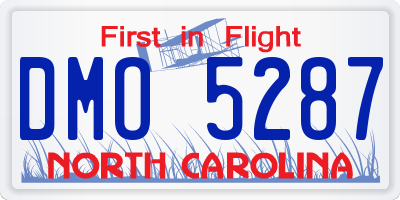 NC license plate DMO5287