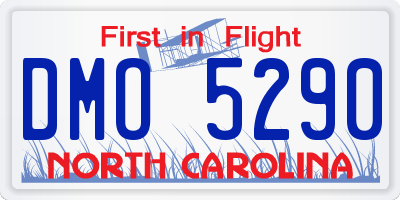 NC license plate DMO5290