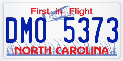 NC license plate DMO5373