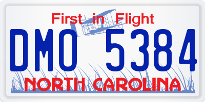 NC license plate DMO5384