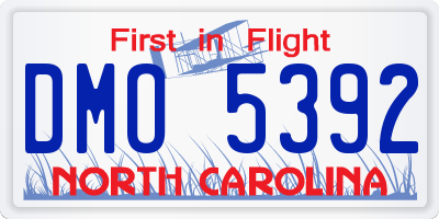 NC license plate DMO5392