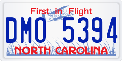 NC license plate DMO5394