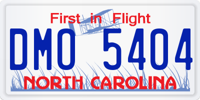 NC license plate DMO5404