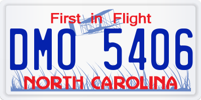 NC license plate DMO5406