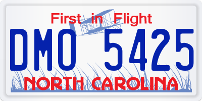 NC license plate DMO5425