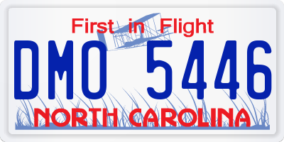 NC license plate DMO5446