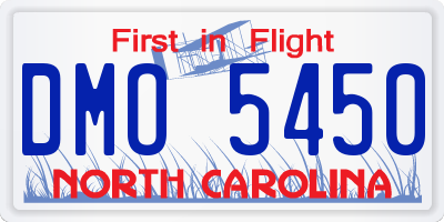 NC license plate DMO5450