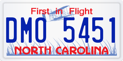 NC license plate DMO5451